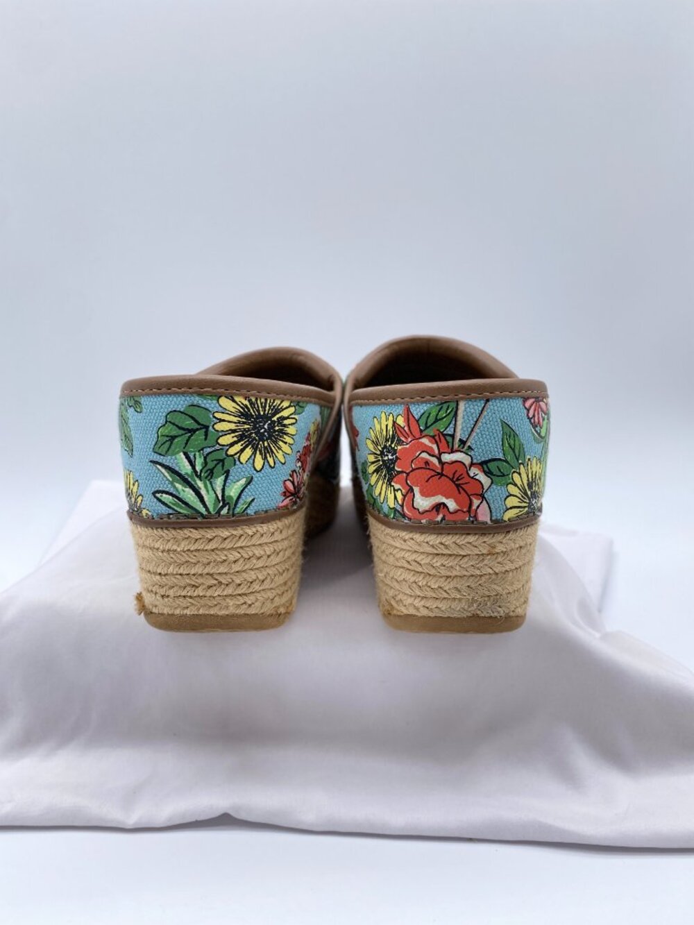 Dansko Jute Pro Flamingo Tropical Blue Canvas Clogs EU 37 - Picture 6 of 10